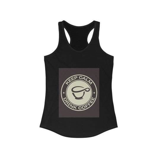 Women's Ideal Racerback Tank Coffee break hipster stylized poster