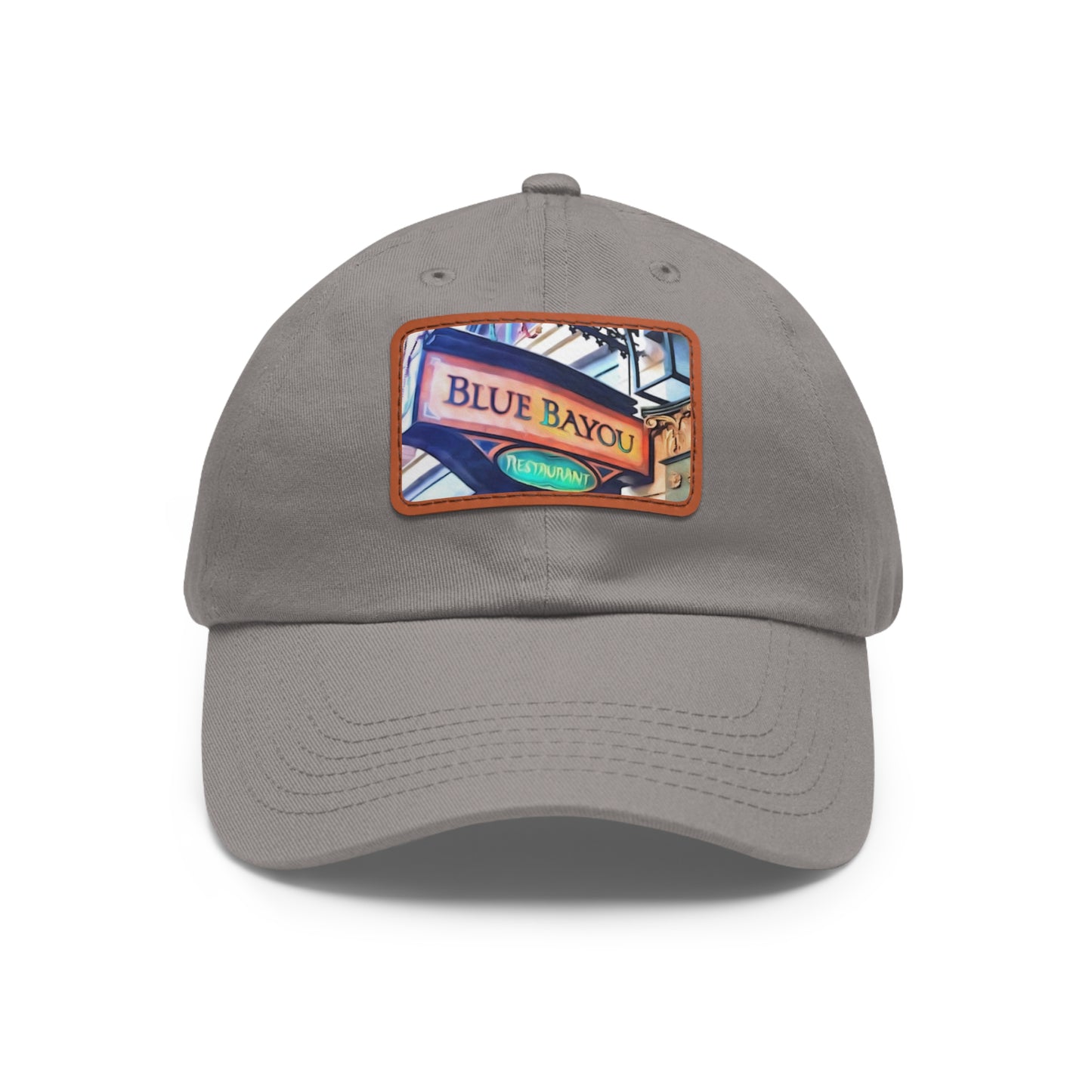 Dad Hat with Leather Patch (Rectangle) Painting of Disneyland Resort Blue Bayou