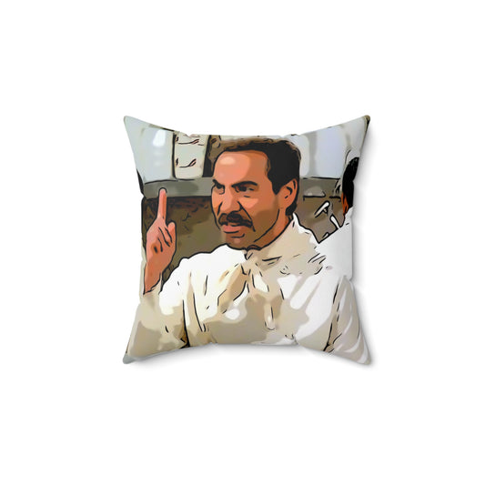 Spun Polyester Square Pillow painting of Seinfeld tv show ~No Soup For You!