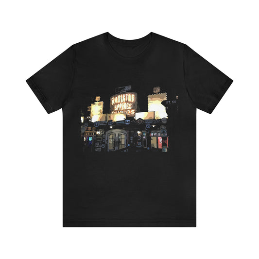 Unisex Jersey Short Sleeve Tee painting of Disneyland DCA Radiator Springs