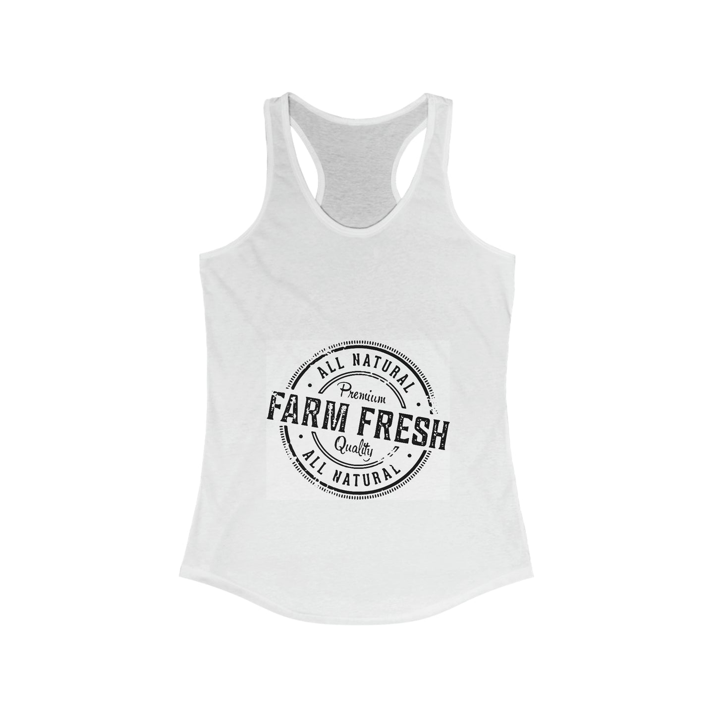 Women's Ideal Racerback Tank Farm Fresh Vintage Product Stamp