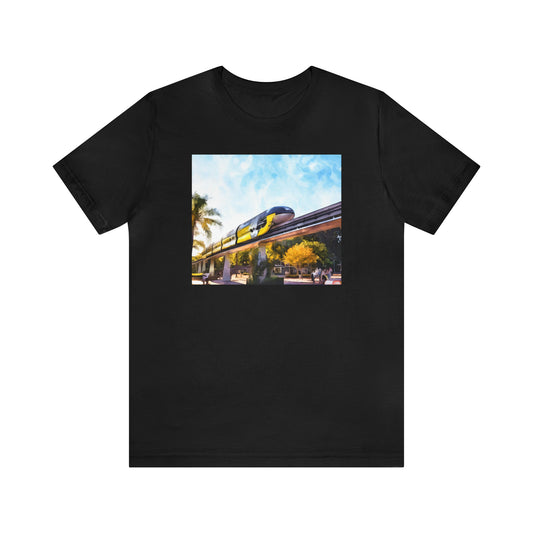 Unisex Jersey Short Sleeve Tee Painting of DISNEYLAND MONORAIL