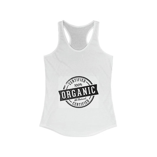 Women's Ideal Racerback Tank Certified Organic Food Stamp Label
