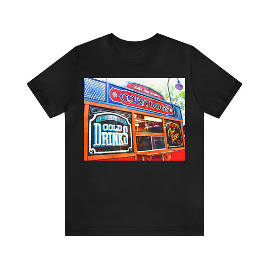 Unisex Jersey Short Sleeve Tee Painting of Disneyland  CORN DOGS