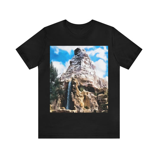 Unisex Jersey Short Sleeve Tee Painting of Disneyland MATTERHORN MOUNTAIN