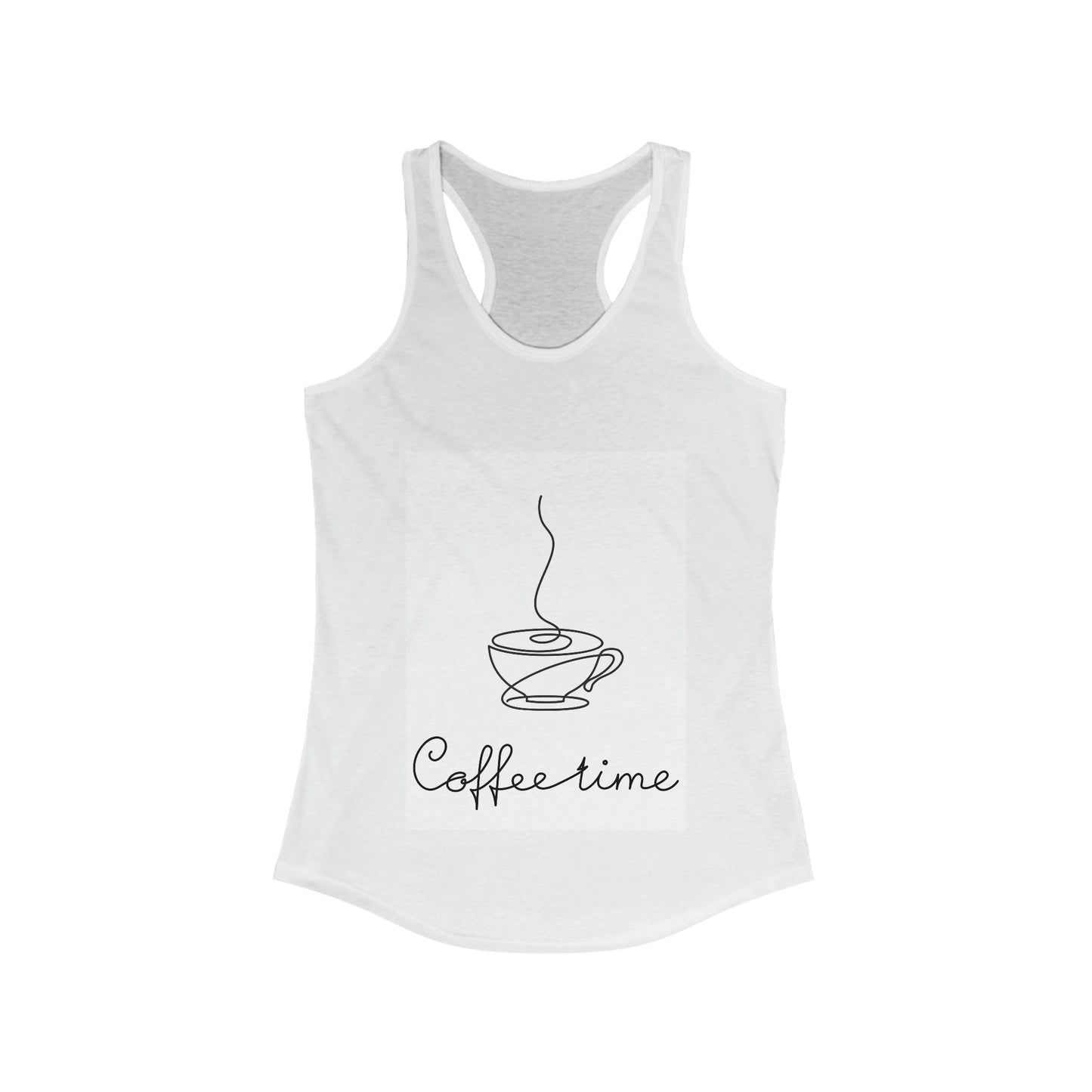 Women's Ideal Racerback Tank Coffee cup on saucer with inscription