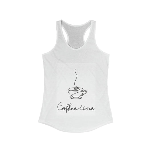 Women's Ideal Racerback Tank Coffee cup on saucer with inscription