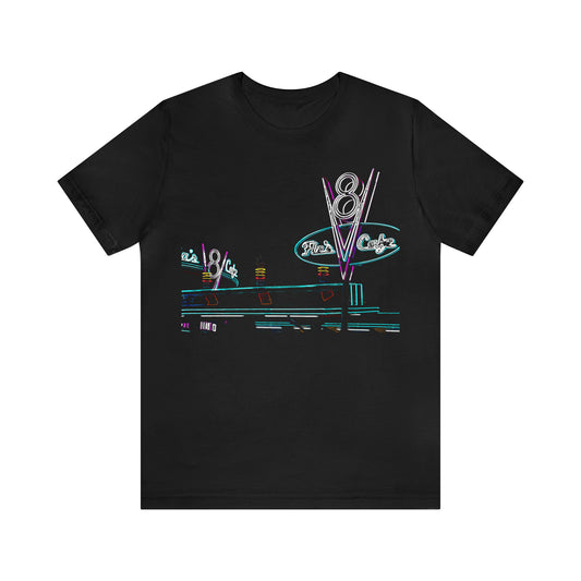 Unisex Jersey Short Sleeve Tee Painting of Disneyland Resort DCA Flo's V8 Cafe
