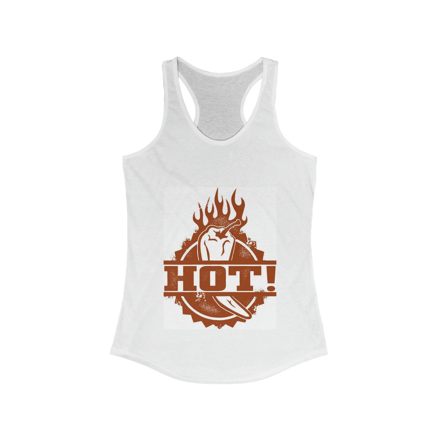 Women's Ideal Racerback Tank Hot and Spicy Chili Pepper Stamp