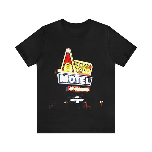 Unisex Jersey Short Sleeve Tee painting of Disneyland DCA Cozy Cone's Motel