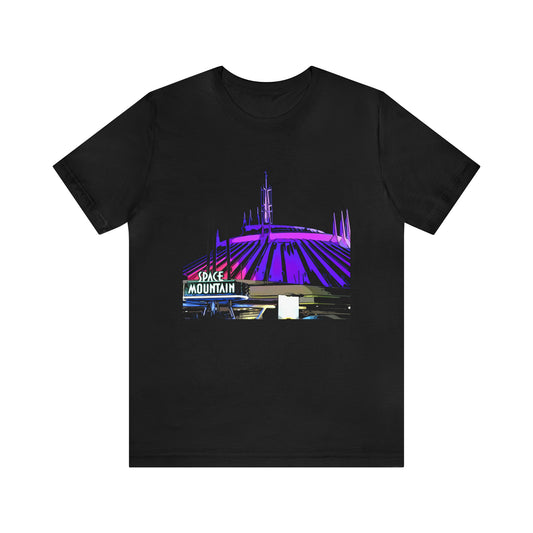 Unisex Jersey Short Sleeve Tee Painting of Disneyland ~SPACE MOUNTAIN Ride