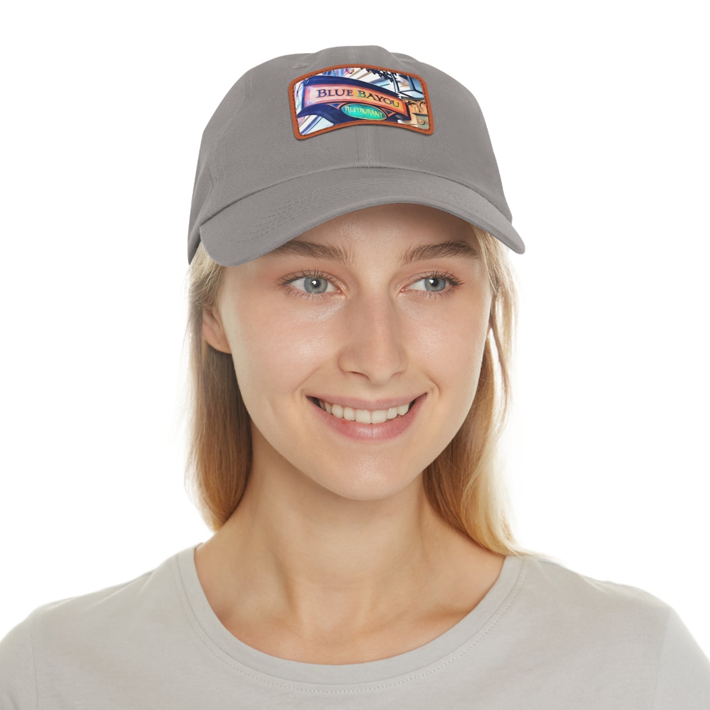 Dad Hat with Leather Patch (Rectangle) Painting of Disneyland Resort Blue Bayou