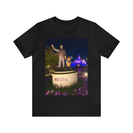 Unisex Jersey Short Sleeve Tee Painting of It's A Disney Thing! WALT & STATUE