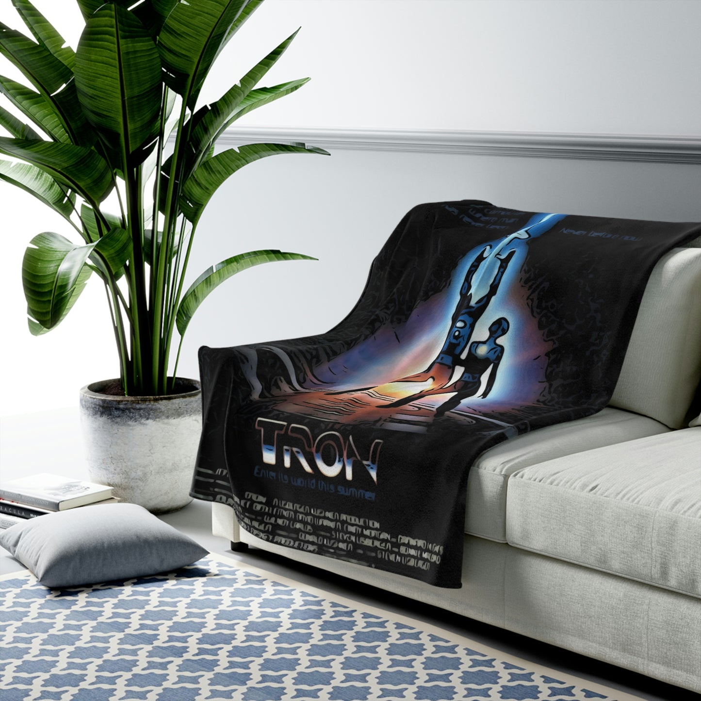 Velveteen Plush Blanket Tron Movie Poster