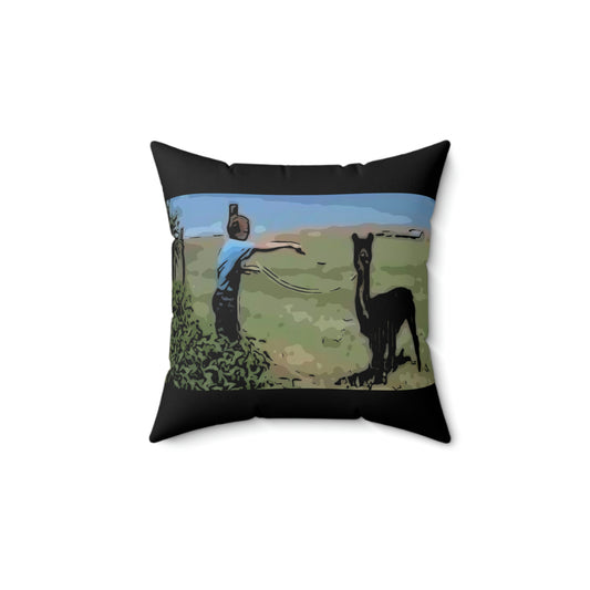 Spun Polyester Square Pillow ~Napoleon Dynamite ~Tina you fat lard~