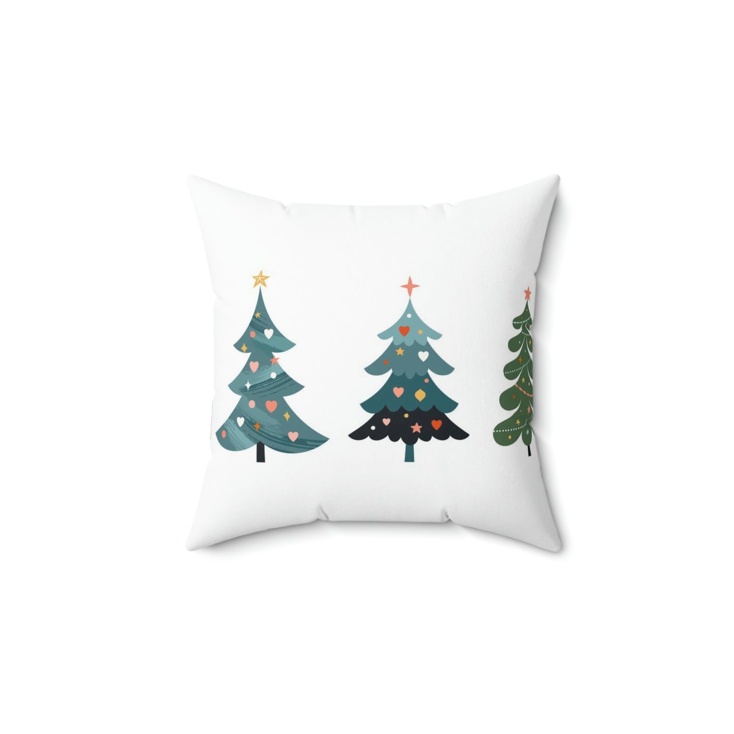 Spun Polyester Square Pillow ~Christmas  Trees~