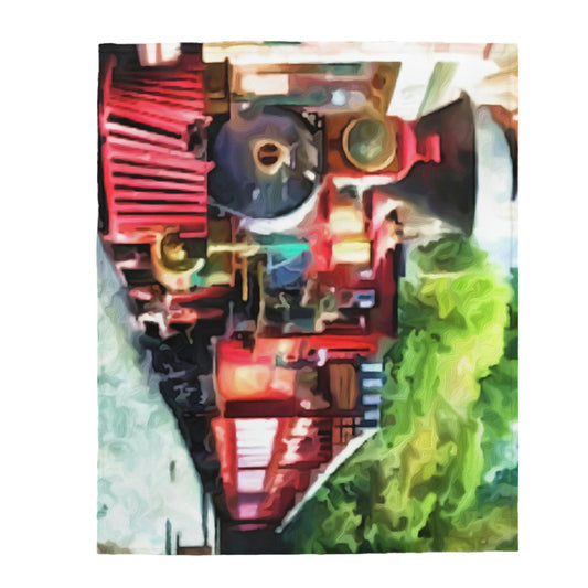 Velveteen Plush Blanket Disneyland Resort Main Street Station~ Train Railroad