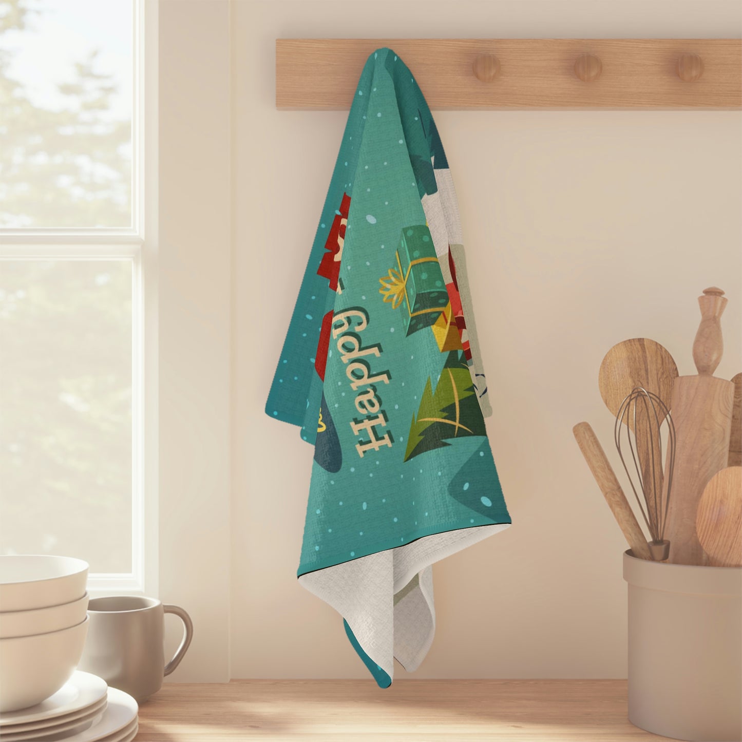 Soft Tea Towel ~ Wishing you a Merry Christmas and a very Happy New Year ~