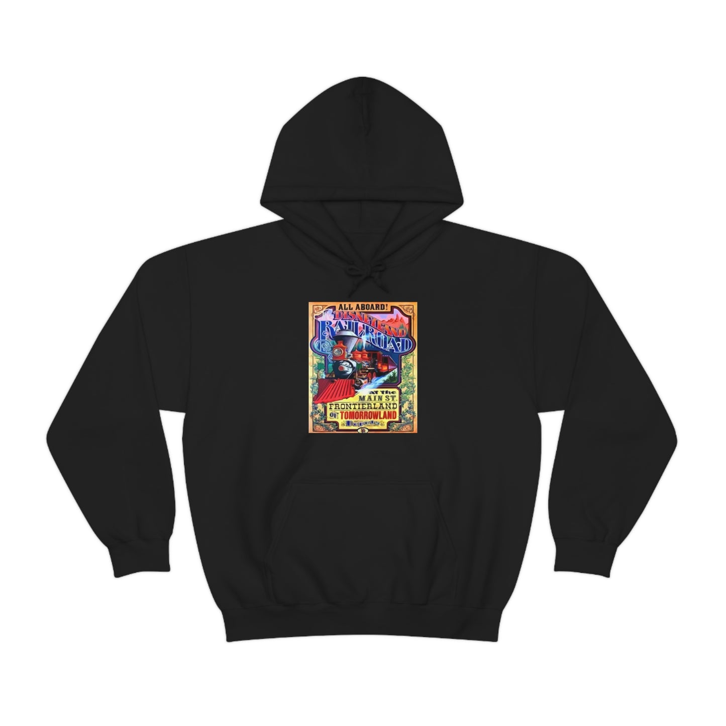 Unisex Heavy Blend Hooded Sweatshirt DISNEYLANDS RAILROAD VINTAGE Poster
