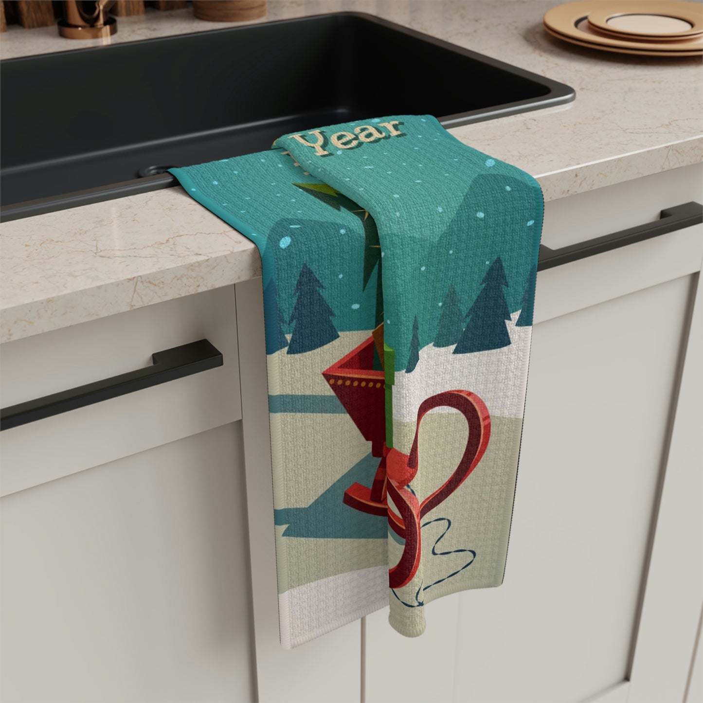 Soft Tea Towel ~ Wishing you a Merry Christmas and a very Happy New Year ~