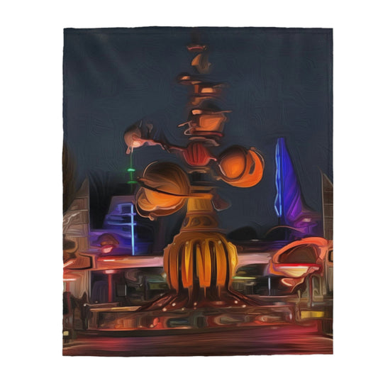 Velveteen Plush Blanket Disneyland ~ Astro Orbiter