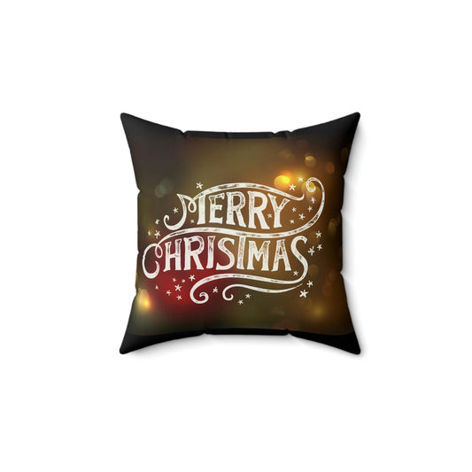 Spun Polyester Square Pillow ~ Merry Christmas ~