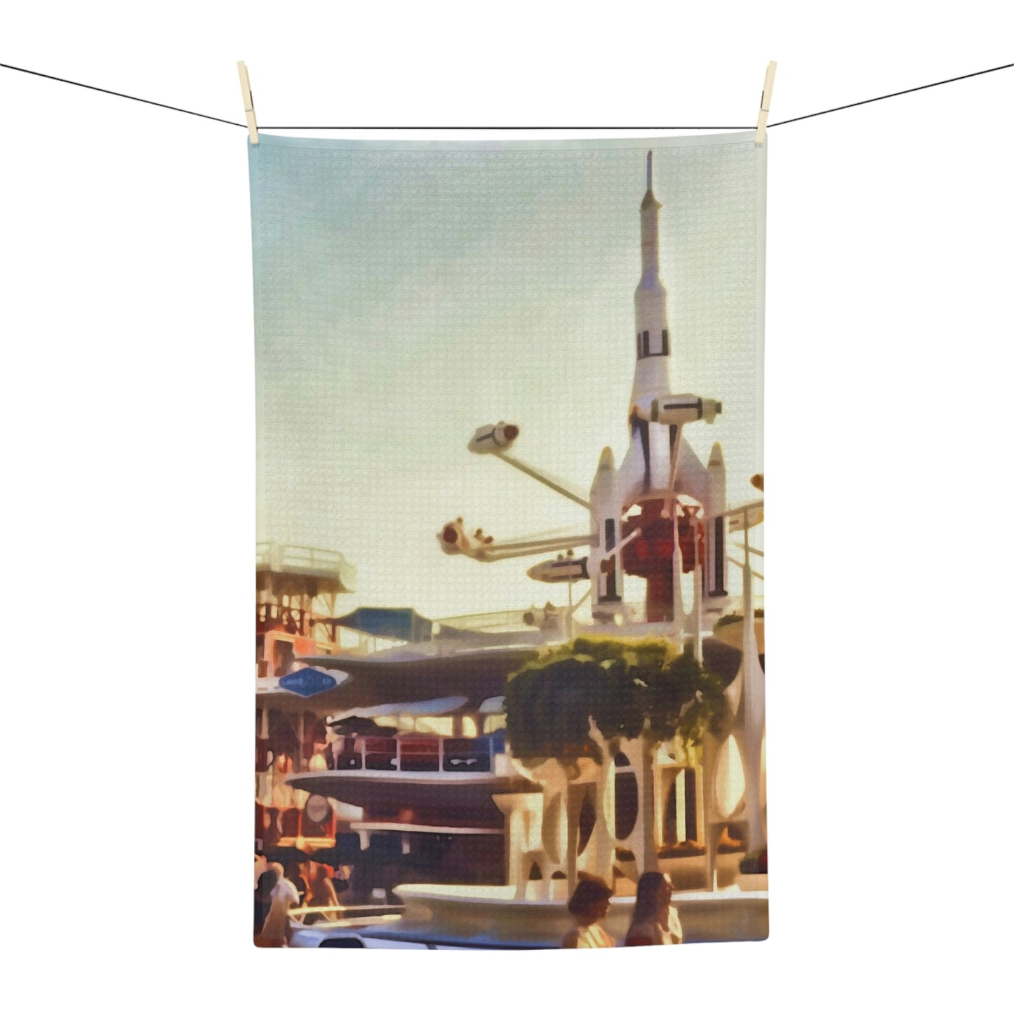 Soft Tea Towel Disneyland ~ Rocket Jets ~ Retro Ride