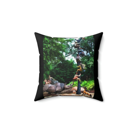 Spun Polyester Square Pillow Disneyland ~Jungle Cruise~  Ride
