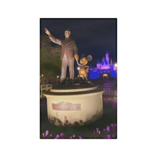 Soft Tea Towel Disneyland ~ Walt and Mickey Statue ~ Main Street