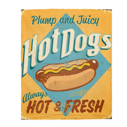 Velveteen Plush Blanket Vintage tin sign - Hot Dogs