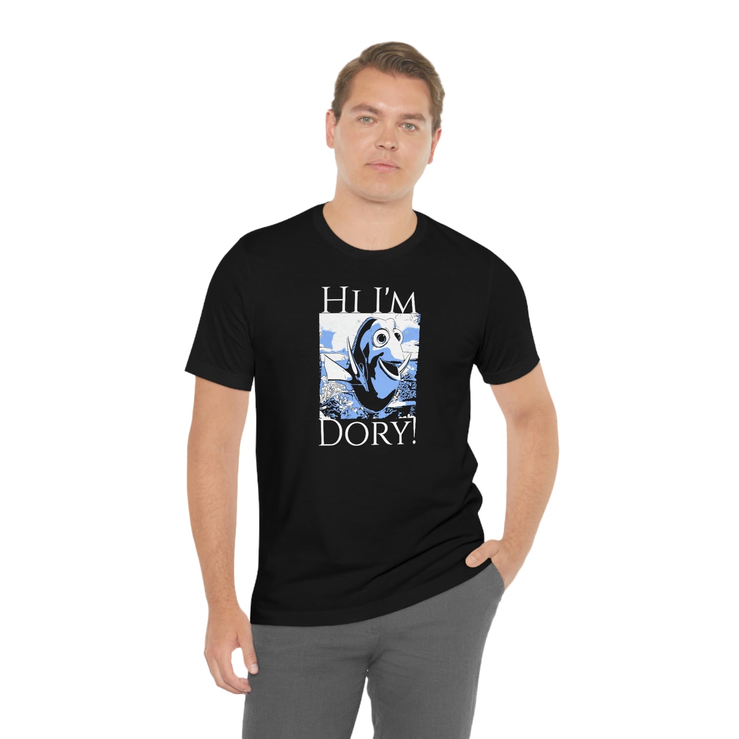Unisex Jersey Short Sleeve Tee Finding Nemo - Hi i'm dory!