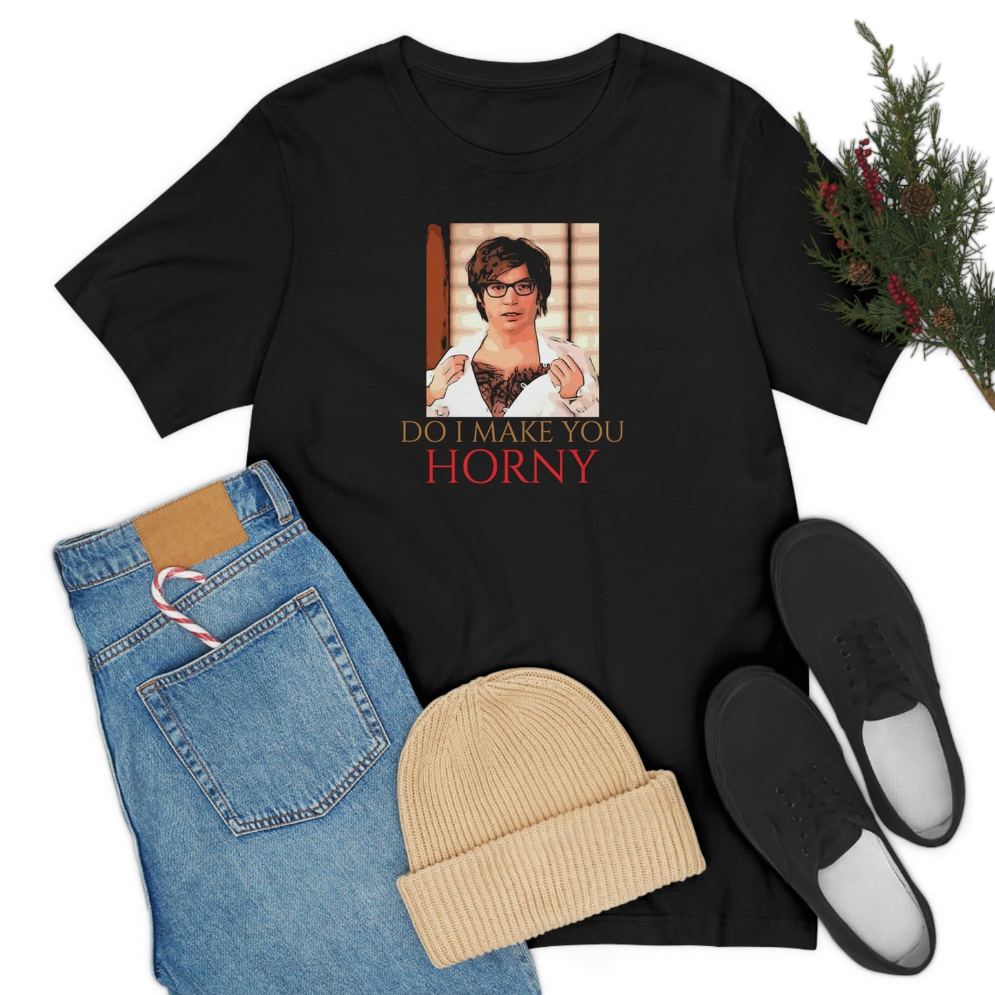 Unisex Jersey Short Sleeve Tee Austin Powers -Quote- Do I Make You Horny