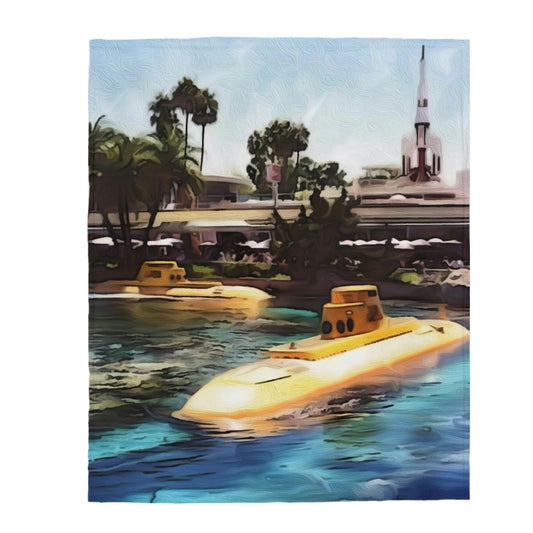 Velveteen Plush Blanket Disneyland ~ Retro Submarine Voyage