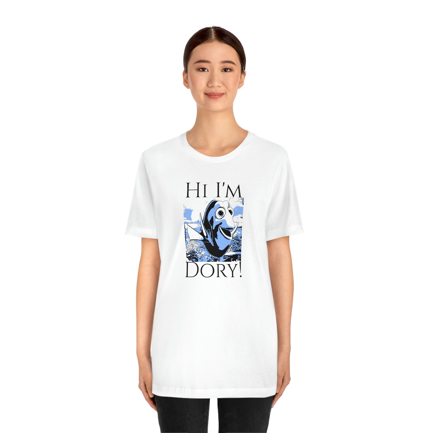Unisex Jersey Short Sleeve Tee Finding Nemo - Hi i'm dory!