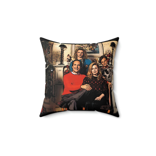 Spun Polyester Square Pillow Christmas Vacation ~ The Griswolds