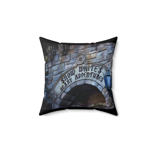 Spun Polyester Square Pillow Disneyland ~Snow White's Scary Adventures~ Ride