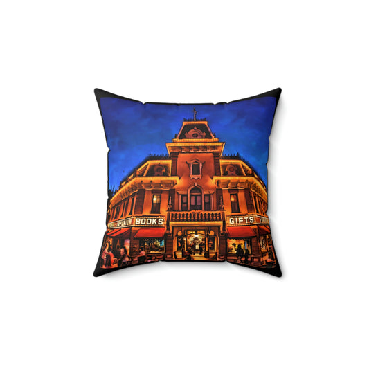 Spun Polyester Square Pillow Disneyland ~ Emporium ~ Gift Shop