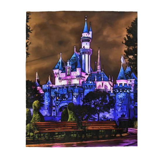Velveteen Plush Blanket Disneyland ~ Sleeping Beauty Castle