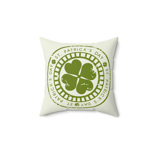 Spun Polyester Square Pillow St. Patrick's Day grungy rubber stamp