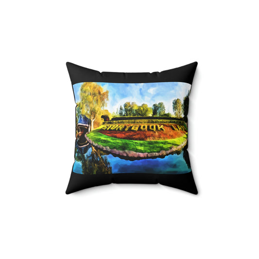 Spun Polyester Square Pillow Disneyland ~Storybook Land~  Ride