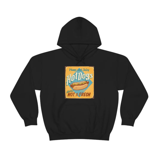 Unisex Heavy Blend™ Hooded Sweatshirt Vintage tin Sign ~ Hot dogs
