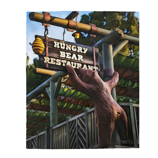 Velveteen Plush Blanket Disneyland ~ The Hungry Bear Restaurant