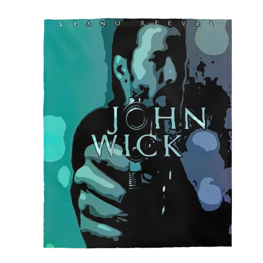 Velveteen Plush Blanket John Wick Movie Poster
