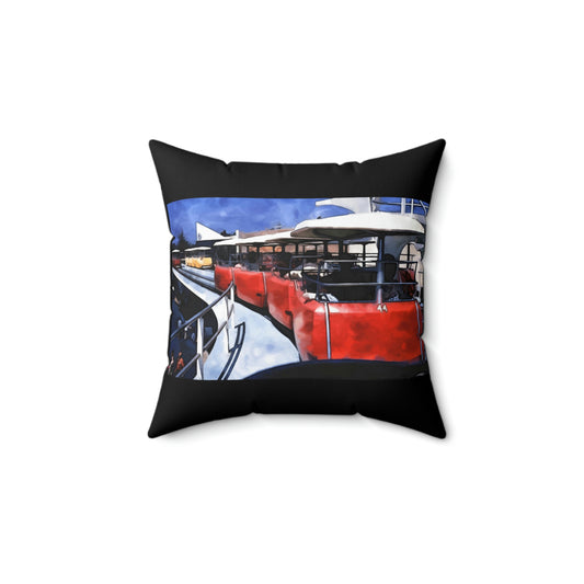 Spun Polyester Square Pillow Disneyland ~People Mover~ Ride