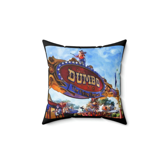 Spun Polyester Square Pillow Disneyland ~Dumbo The flying Elephant~ Ride