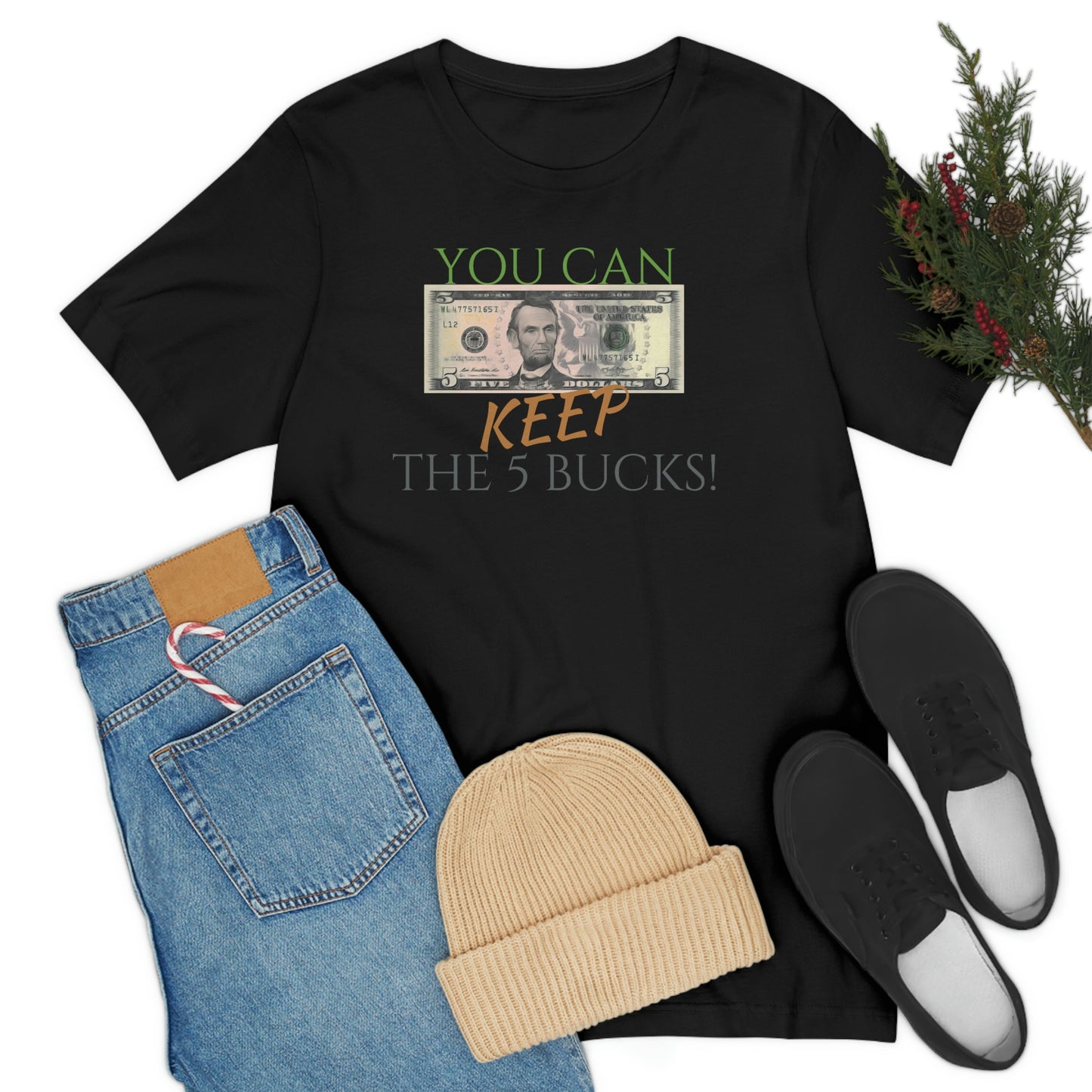 Unisex Jersey Short Sleeve Tee GHOSTBUSTERS "YOU CAN Keep The 5 Bucks