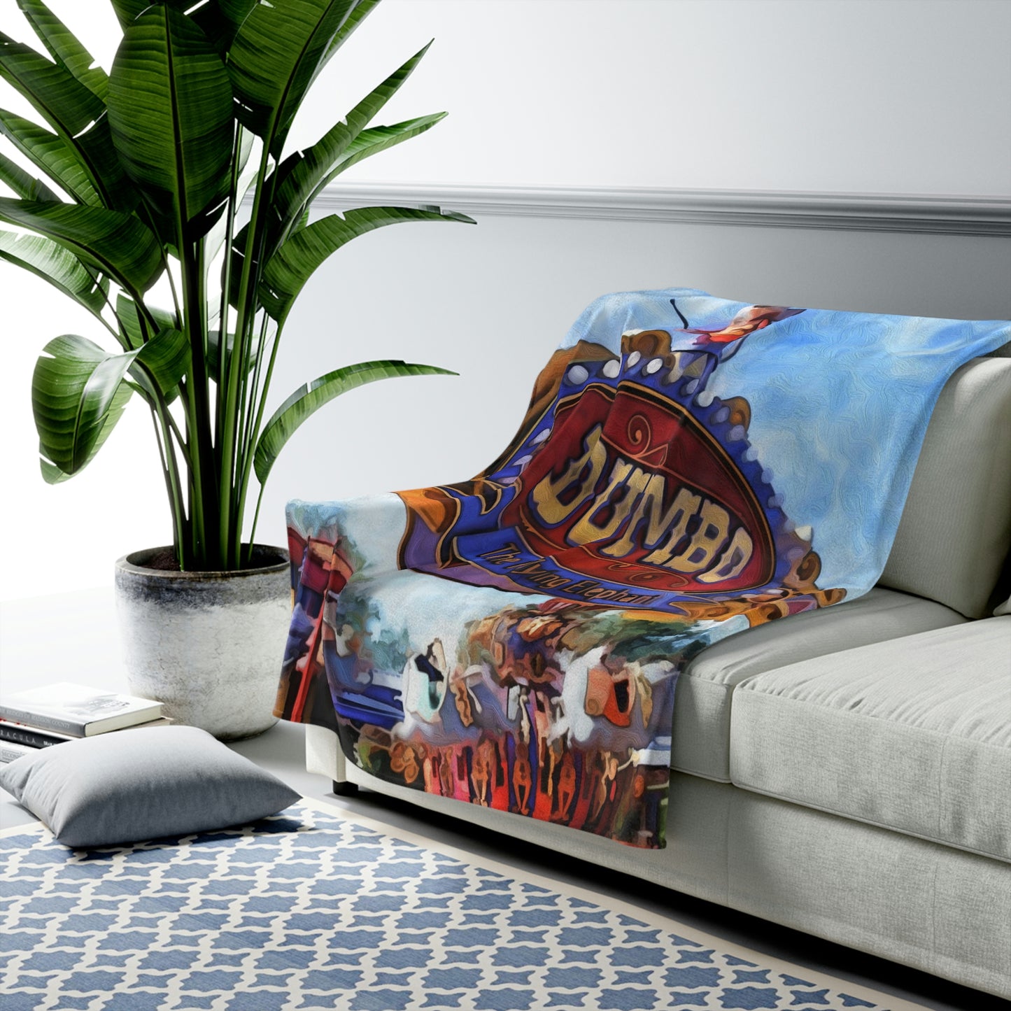 Velveteen Plush Blanket Disneyland ~ Dumbo the Flying Elephant
