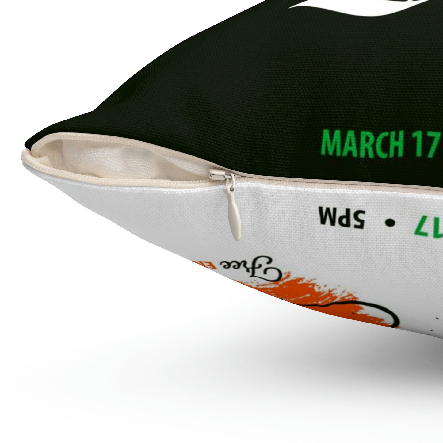 Spun Polyester Square Pillow St. Patrick's Day celebration poster