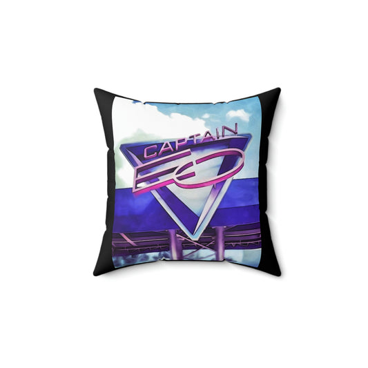 Spun Polyester Square Pillow Disneyland ~Captain EO~show