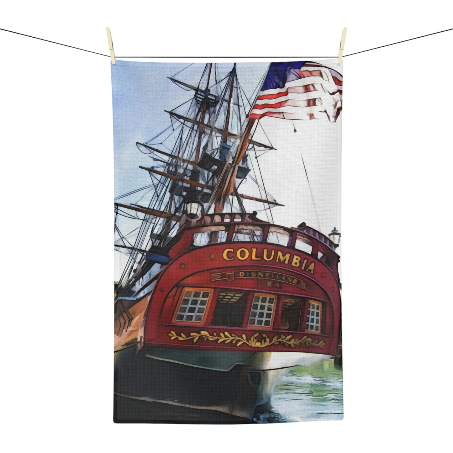 Soft Tea Towel Disneyland ~ Sailing Ship Colombia ~ Ride